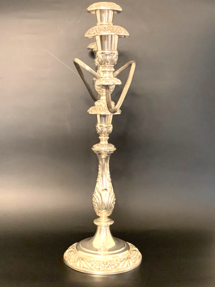1847 Rogers Bros. HERITAGE Silverplate 3 Light Candelabra 18.75" Tall SUPER NICE - Image 3 of 4