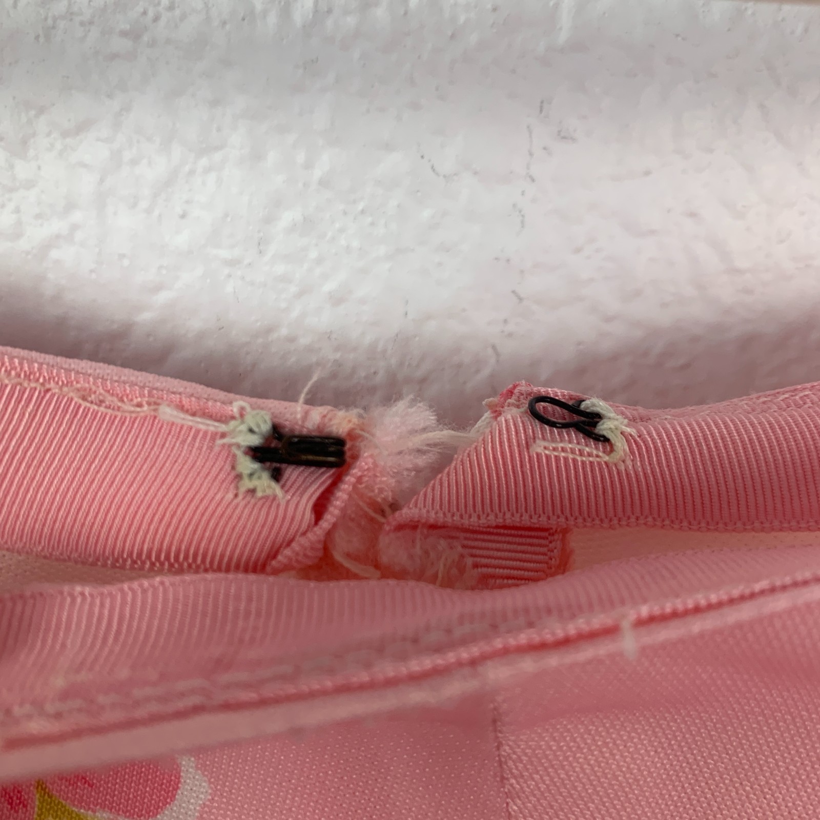 Vintage 70s Handmade Pink Mrs Maisel Skirt Floral Outfit Zip Shirt Chest 33"