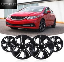 4pcs 15in Hubcaps Wheel Rims Cover For 2013-2015 Honda Civic Sedan Black Lacquer