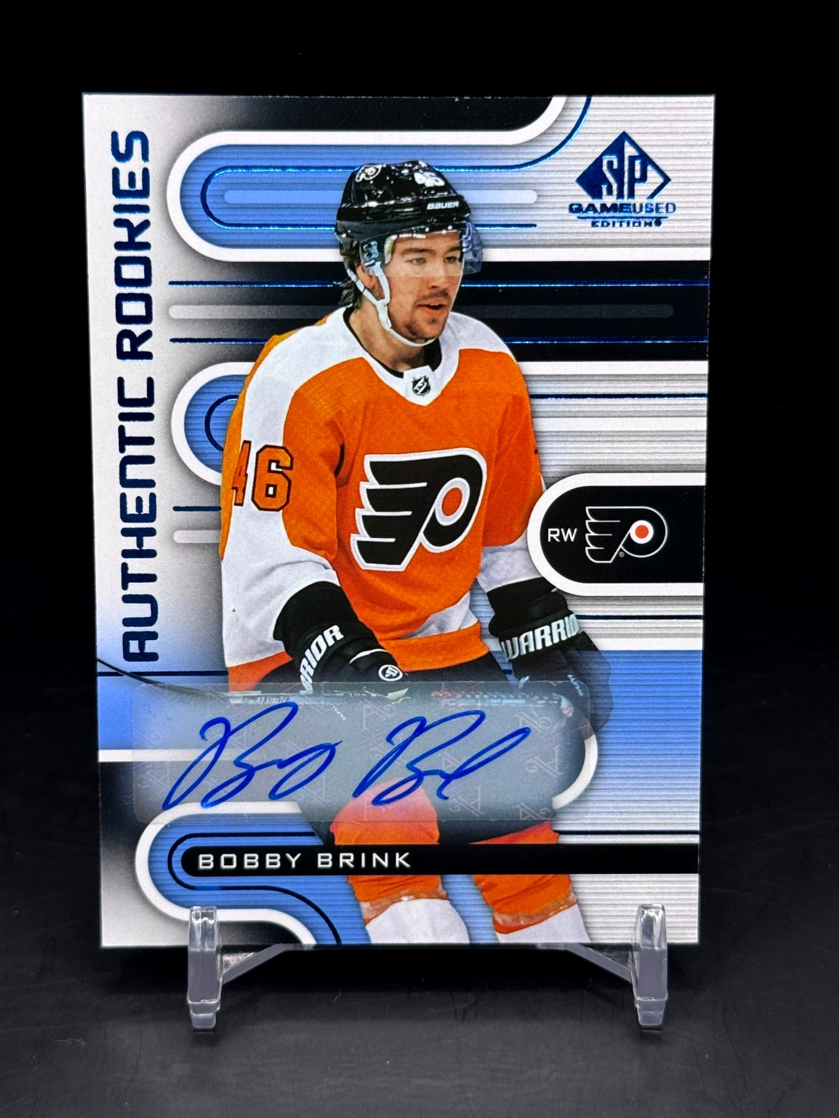 2022-23 SP Game Used - Bobby Brink - Authentic Rookies Blue Auto #187 Flyers