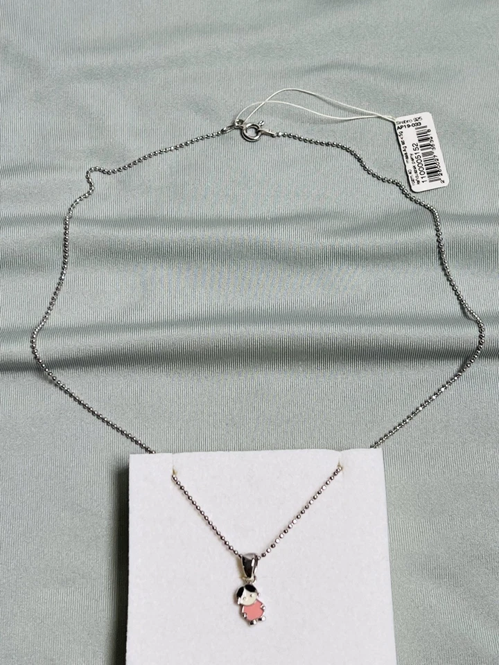 TOTALMENTE NUEVO Collar Colgante Cadena Plata de Ley 925 Niños Niñas Joyería Foto 3 de 4