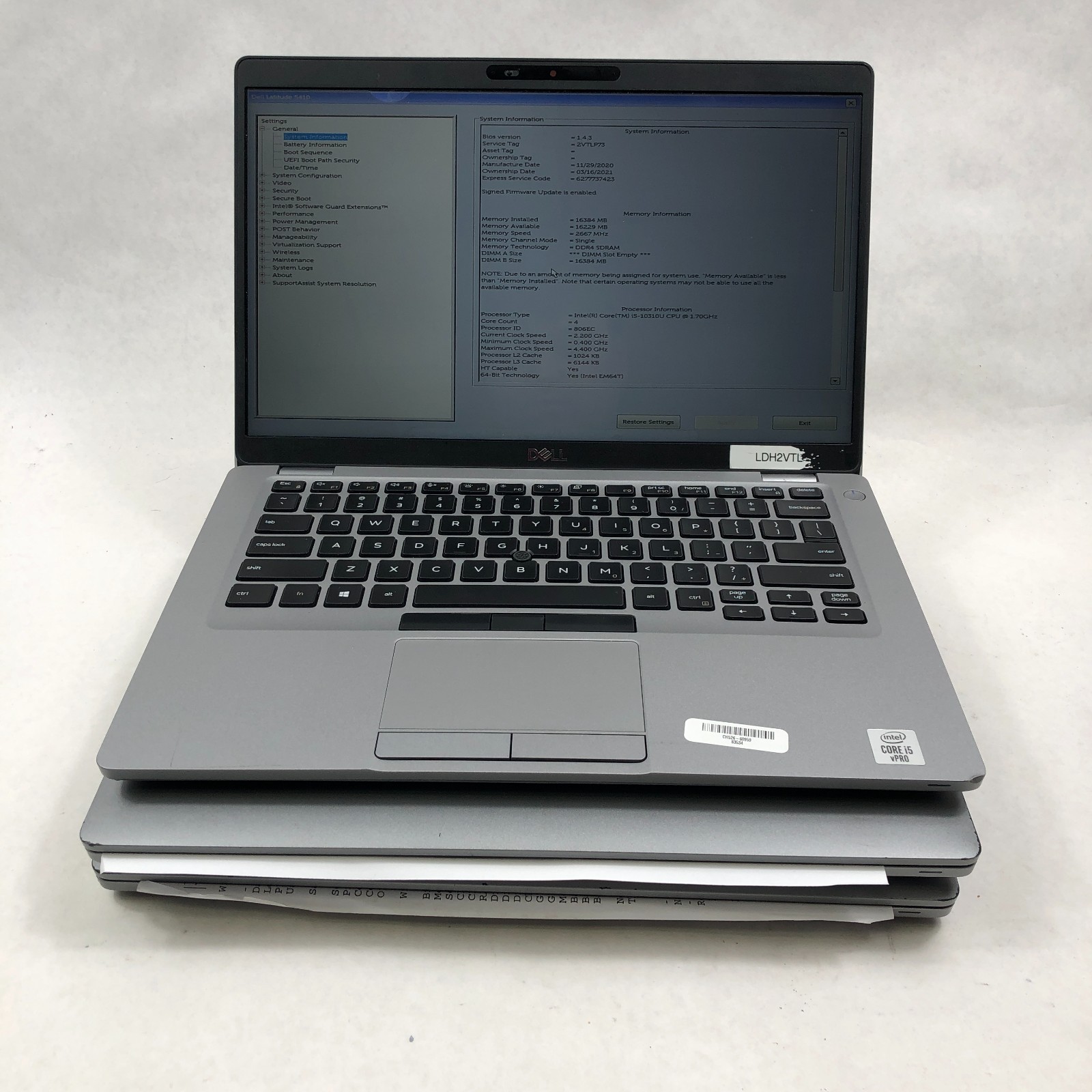 Lot of 3 Dell Latitude 5410 Laptop Core i5-10310U 1.8GHz 8/16GB RAM NO SSD/256GB