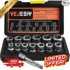 Bolt Extractor Set 14-piece Stripped Bolt Extractor Socket Set With Storage Case