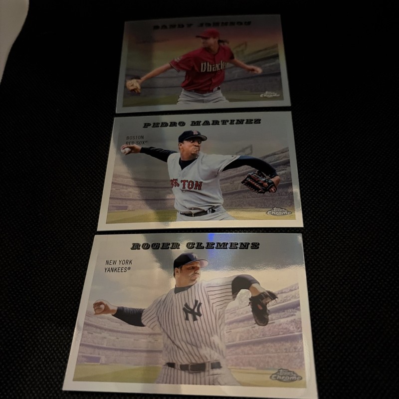 2025 Topps Platinum Rails And Sails Pitching Greats , Pedro, Johnson, Clemens!
