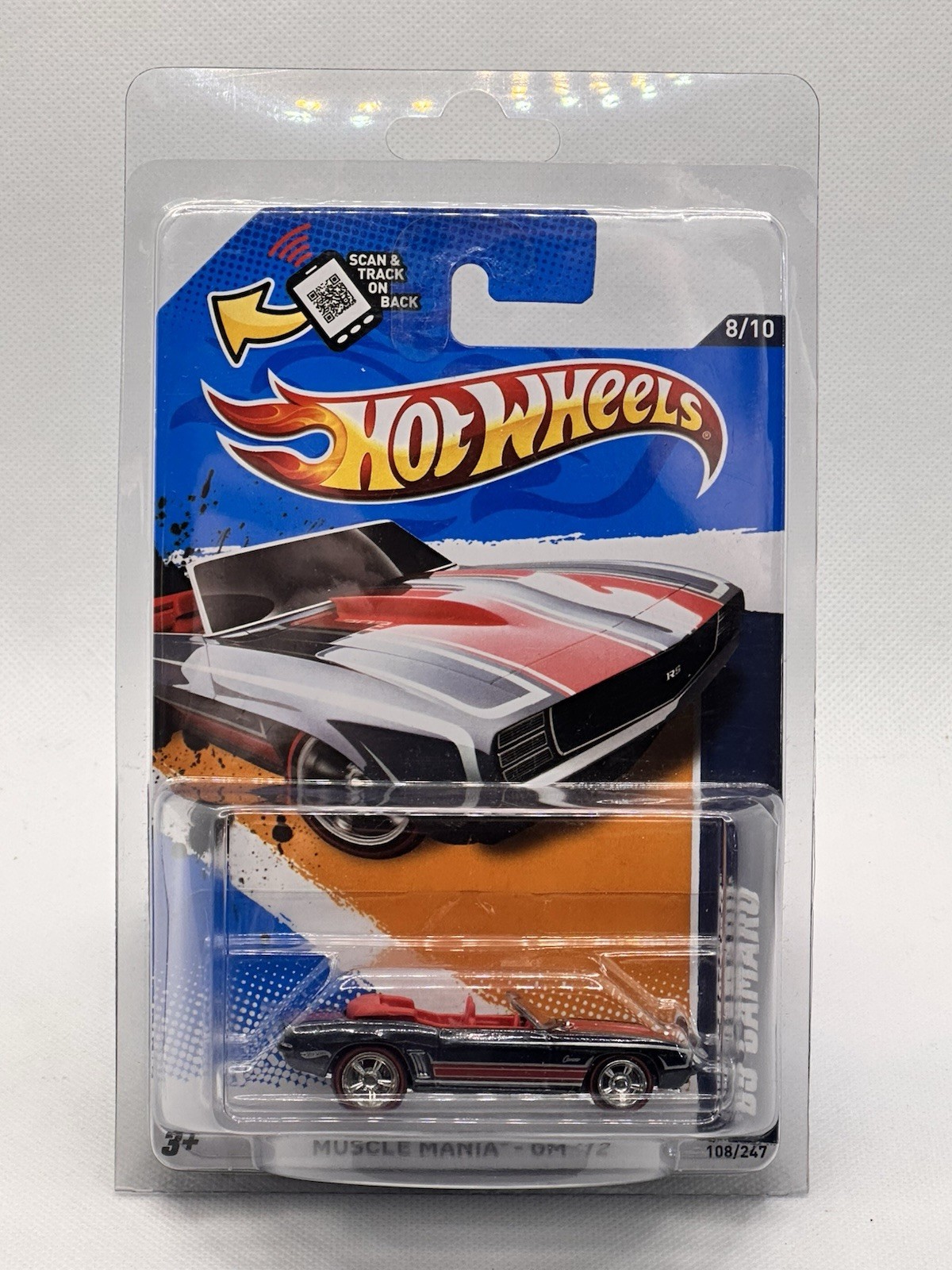 2012 Hot Wheels GRAY 69 CAMARO CONVERTIBLE Super Treasure Hunt muscle mania