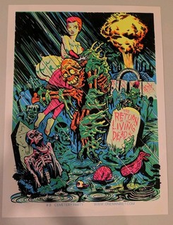 Blacklight Cemetery Party #8 Poster One Man Riet Xmas Mondo Art 18x24
