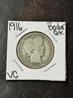 1916 P Barber Silver Quarter Very Good Condition U.S. 25c Type Coin (Raw18773)