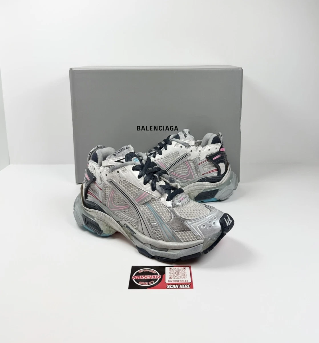 Balenciaga Runner Sneaker Grey Red Blue for sale | eBay