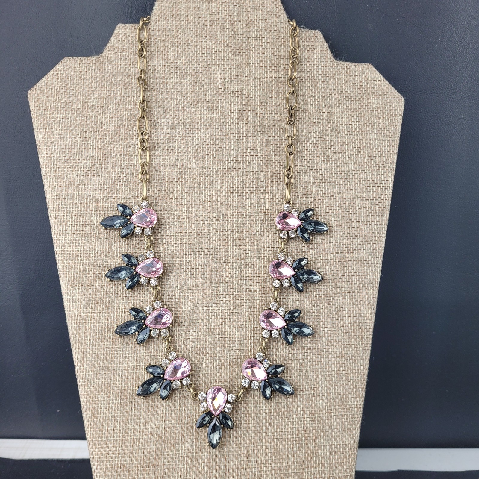 J. Crew Rhinestone Cluster Statement Necklace Pin… - image 4