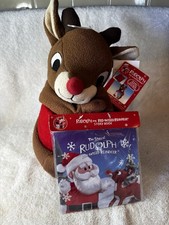 Rudolph the Red Nosed Reindeer Plush, Blanket 30x40  Book Dan Dee New With Tags