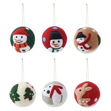 9CM Soft Felt Ball Holiday Ornament for Christmas Tree Wreaths Mantel Decoration