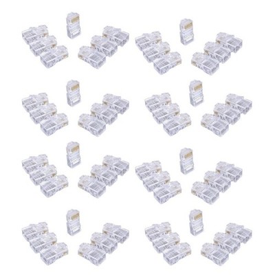 100Pack Cat6 RJ45 Connectors Gold Plate 8P8C Modulars Plugs for Ethernet Cable