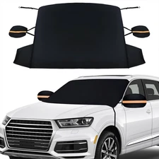 BOGI Windshield Cover for Ice and Snow, Heavy Duty 600D Windshield Snow Cover wi