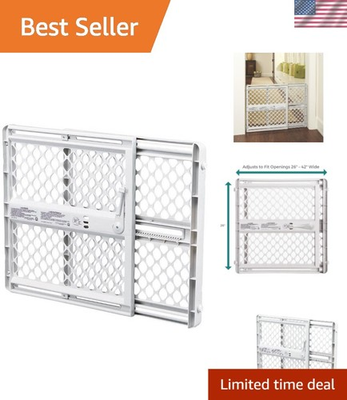 #ad Stylish Expandable Pet Gate: 26” 42” Wide Dog Gate Pressure amp; Hardware Mounted $38.50