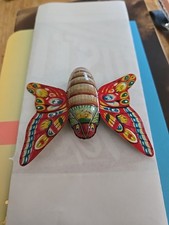 Vintage Japan Tin Butterfly Friction Toy that works