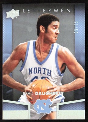 2014-15 Upper Deck Lettermen Silver #/15 Brad Daugherty #30 North Carolina