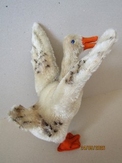 Steiff große Gans Tulla 28 cm mit Knopf nur 1958 1964 rar!