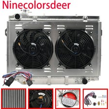 4 Row Radiator&Shroud Fan&Relay For Toyota La...