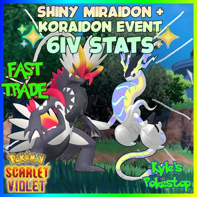 NINTENDO 6IV SHINY EVENT MIRAIDON + KORAIDON 2 PACK | POKEMON SCARLET & VIOLET |