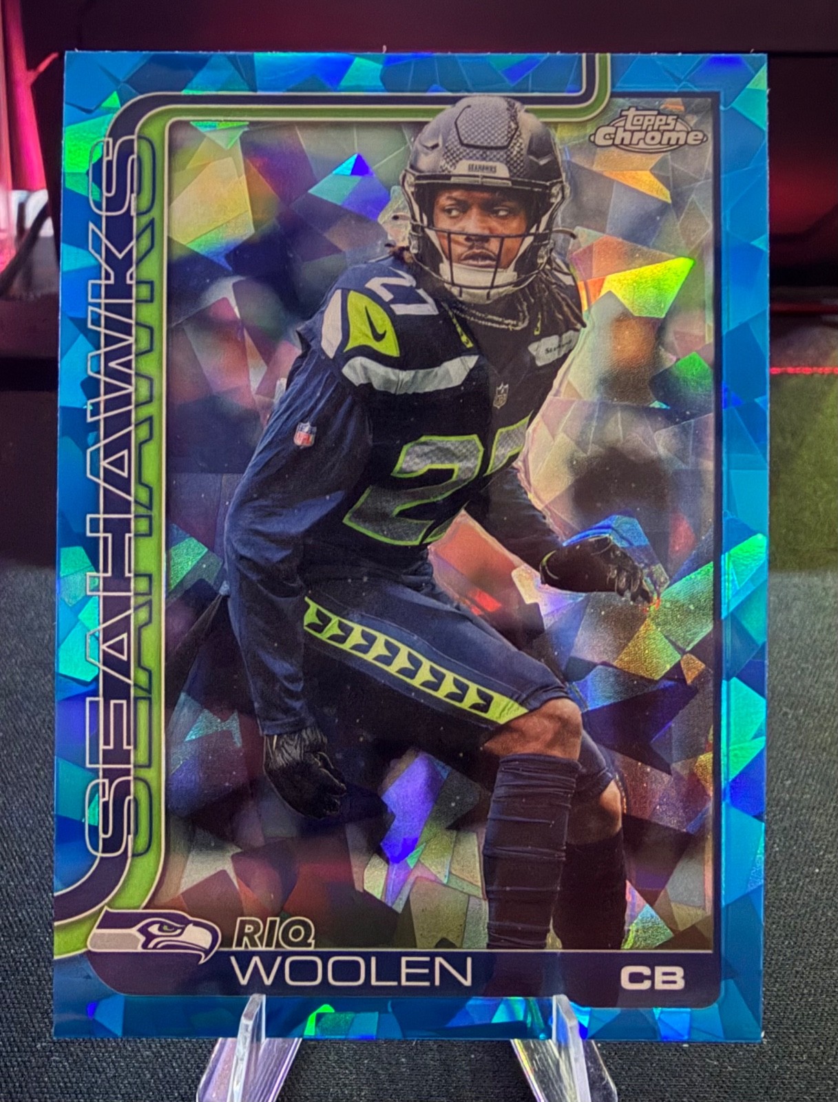 2025 Riq Woolen Topps Chrome Sapphire #278 Seattle Seahawks