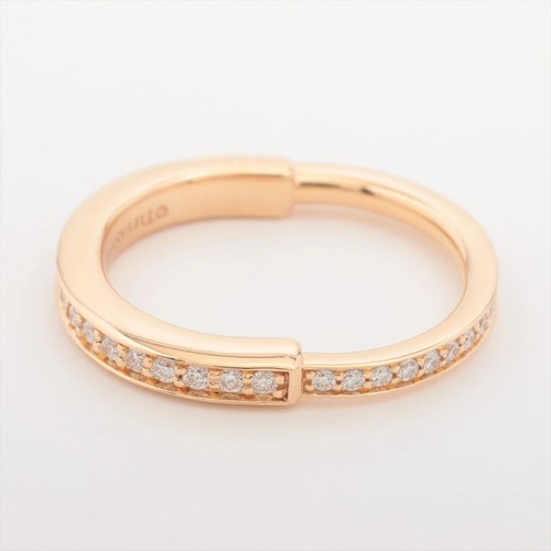 Tiffany Lock Diamond Ring US 5 750 Yellow Gold Used Without Box | eBay