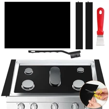 Gas Stove Burner Covers 0.3mm Heat Resistant, Includes Gap Fillers & Brushes