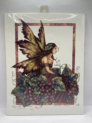 Amy Brown Sealed Wine Fairy ''Harvest Jewel'' Print 8.5X11 Signed 2002 Mythical