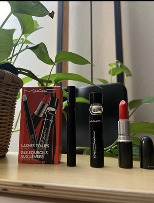NIB MAC Lashes to Lips Kit Red