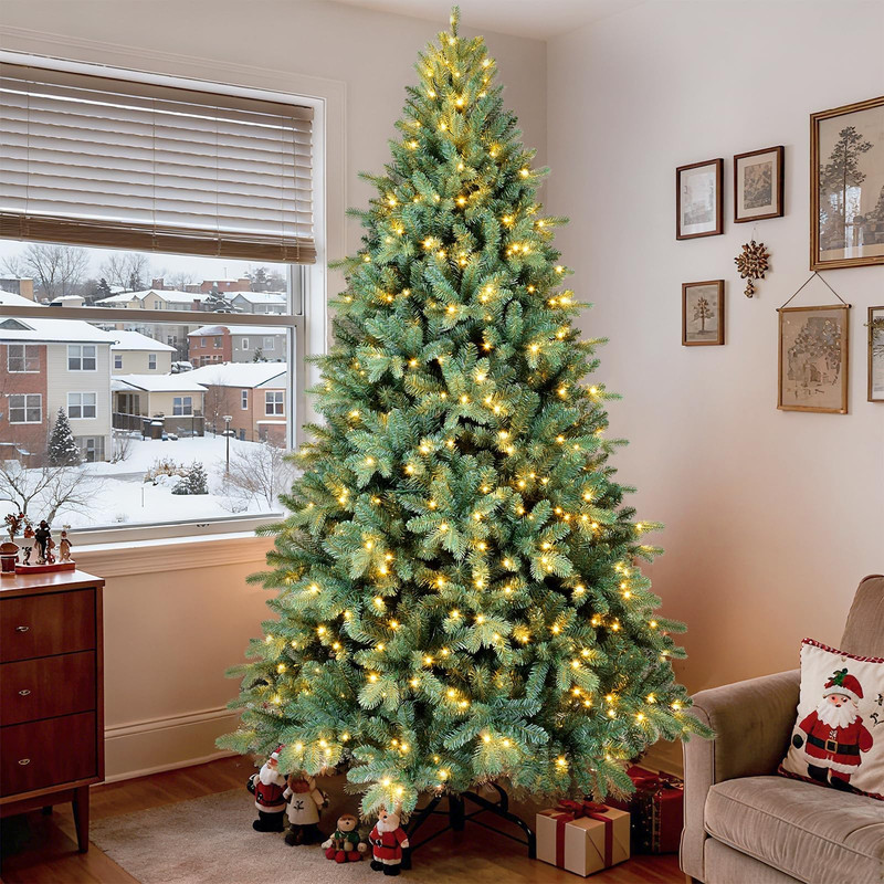 7ft Prelit Blue Spruce Christmas Tree Artificial Full Xmas Tree & 500 Lights