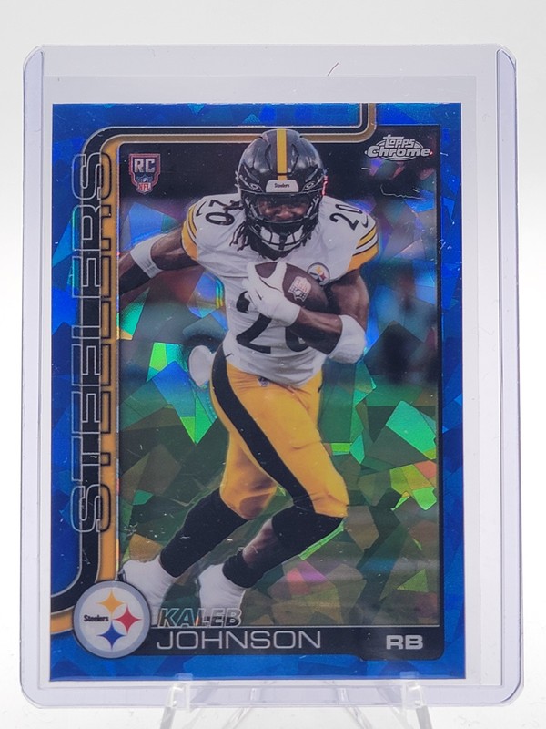KALEB JOHNSON 2025 TOPPS CHROME SAPPHIRE ROOKIE RC #323 Q2091