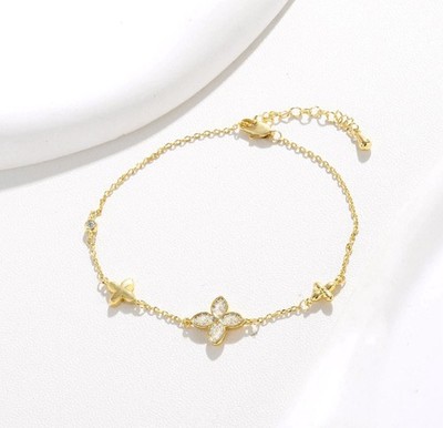 Goldenes Kleeblatt Bettelarmband