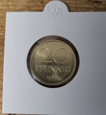 DDR  20 Pfenig 1988 A   stempelglanz matt    Sehr selten in dieser Erhaltung!