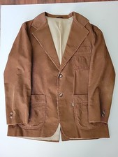 Vintage 70s Levi Strauss Tailored Classics Tan Brown Corduroy Blazer 44R