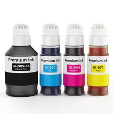 GI-20 Refill Ink Bottles 4-Pack for Canon PIXMA MegaTank G5020 G6020 G7020