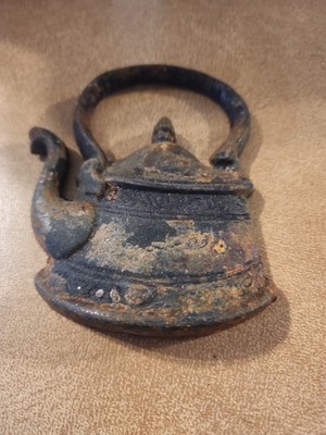Vintage Cast Iron Metal Hanging Wall Art -Teapot