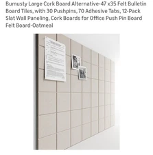 Bumusty Cork Board Alternative Wall Bulletin Board-12 Pack-NEW IN SEALED PKG