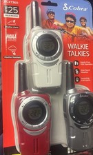 New Cobra ACXT360 microTALK Walkie Talkies 3-Pack 25 Mile Range Red White Silver