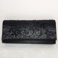 Touch of Nina Black Beaded And Sequin Evening Clutch With Crossbody Strap NWT