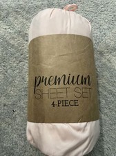 Microfiber 4 Piece Deep Pocket Bed Sheet Set - Hypoallergenic Wrinkle Free Blush