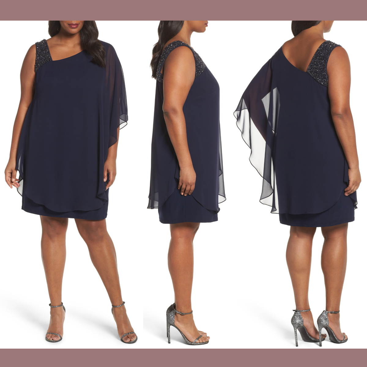 black bridesmaid dresses long sleeve Nadine Merabi Romy Black Dress 14 main image 0
