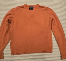 VTG MADE IN USA Pendleton Virgin Lambswool Yarn Peach Knit V-Neck Sweater Large