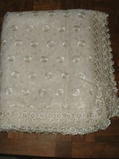 Elegant Ivory Floral Embroidery  Lace Tablecloth 60" x 98" NEW