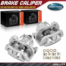 Pair Rear Brake Calipers with Bracket for Ford Explorer Taurus Flex 2013-2019