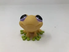 Littlest Pet Shop LPS Frog Yellow Purple Diamond  Eyes 928 Figure 2004
