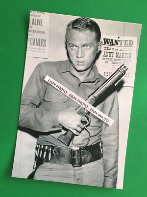 Found 4X6 PHOTO Steve McQueen Hollywood on Set of Wanted Dead or Alive TV Show 