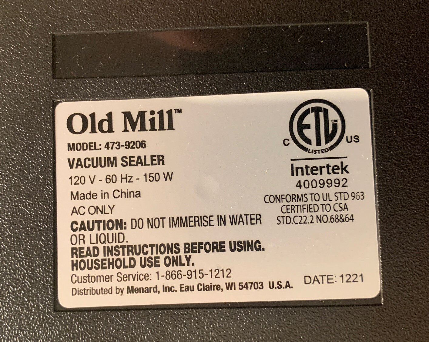 Old Mill® Vacuum Sealer Manual Bag Cutter 4739206 eBay