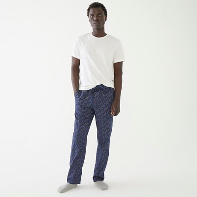 NWT $59 Men's XXL Cotton Poplin Lounge Pajama Pants Navy