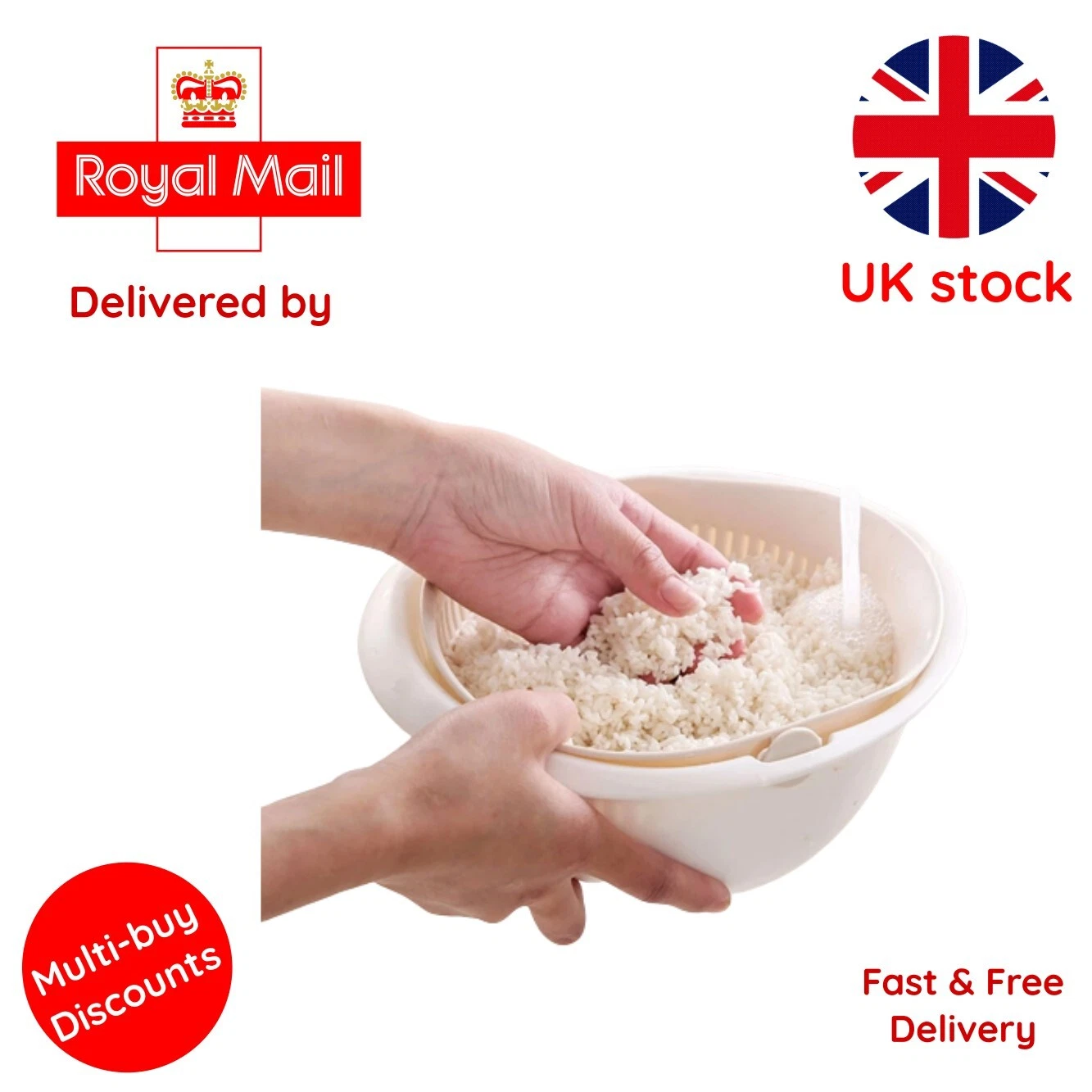 Kitchen Rotatable Double Drain Basket Fruits Vegetables Washing Storage Basket