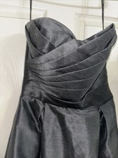 Alfred Sung Black Pleated Bridesmaid Dress Style D537 Prom sz6  50in L