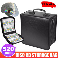 Disc CD DVD Bluray Storage Holder Solution Binder Sleeves Carrying Case 520 Capa